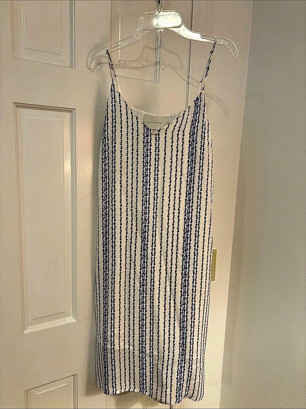 Brochu WalkerStriped Mini Dress in White & Blue Size Small
